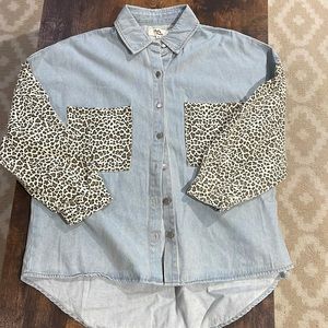 Blushing Brunette denim top